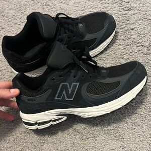 New Balance 2002r Black and White Sneakers